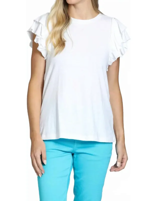 Ruffle Cap Sleeve Top