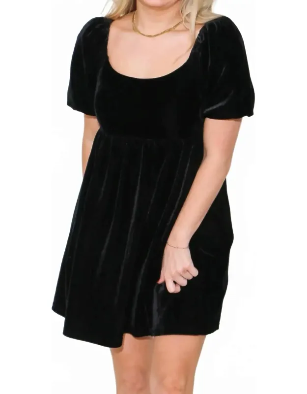 Velvet Scoop Neck Mini Dress