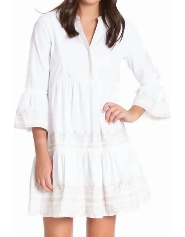 Tiered Flounce Sleeve Dress