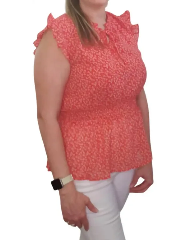 Ditzy Floral Tie Neck Blouse