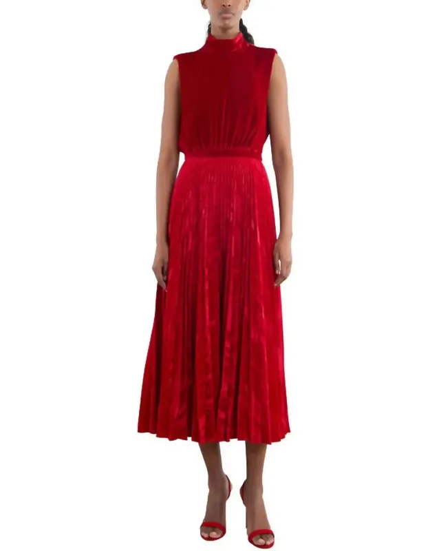 Fleur Velvet High Neck Dress