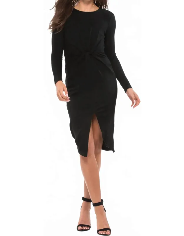Knotted Long Sleeve Dress