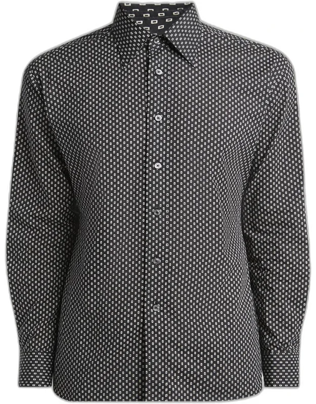Geometric Cotton Voile Sport Shirt