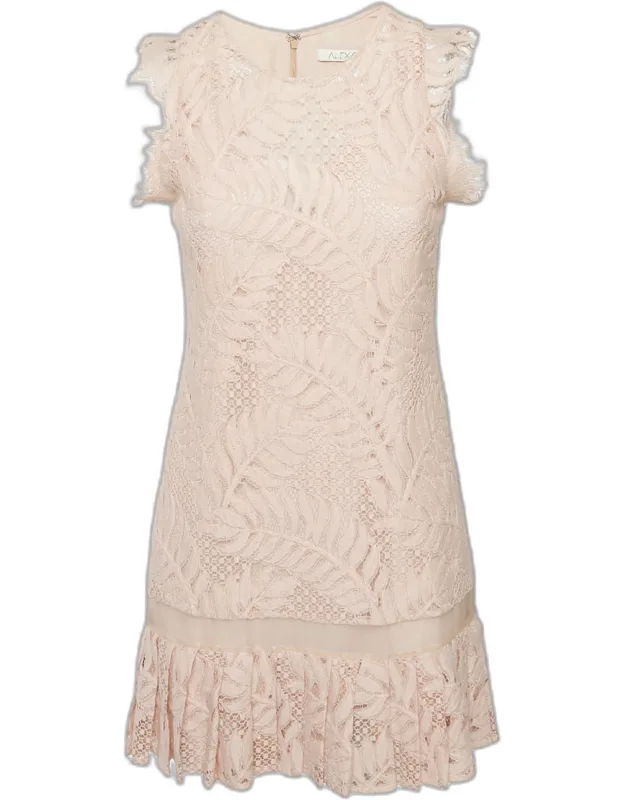 Light Pink Lace Sleeveless Shift Dress