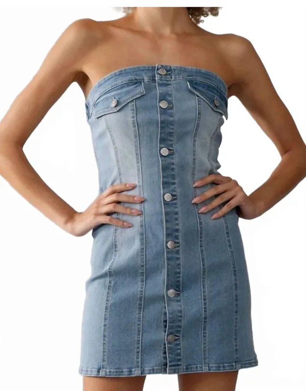 Drew Strapless Denim Dress