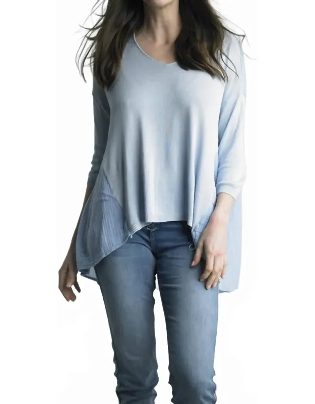 3/4 Sleeve V Neck Top