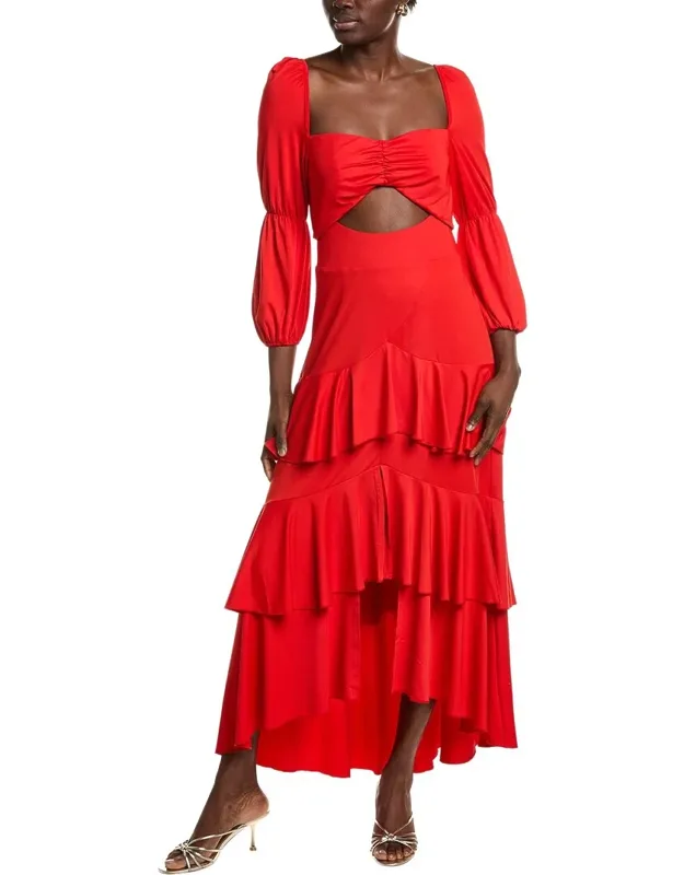 Cutout Tiered Midi Dress