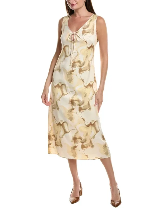Textured Satin Midi Dress