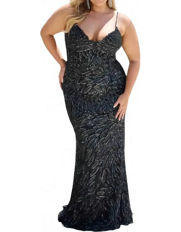 Plunging V Neckline Prom Dress