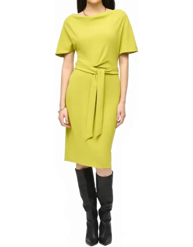 Scuba Crepe Midi Dress