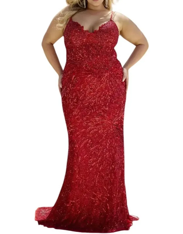 Plunging V Neckline Prom Dress