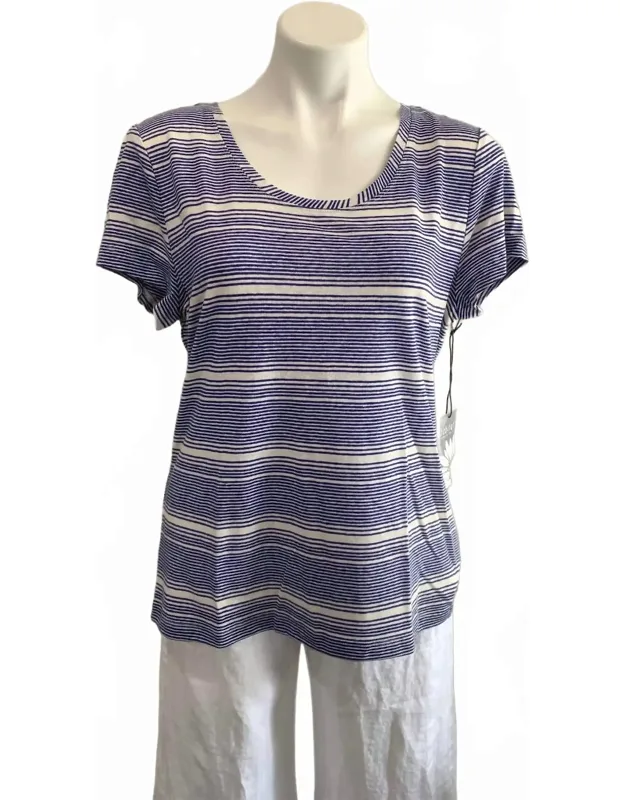 Stripe Cap Sleeve Tee