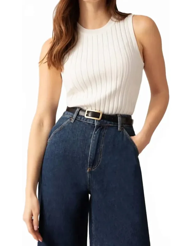 Cable Knit Cropped Tank Top