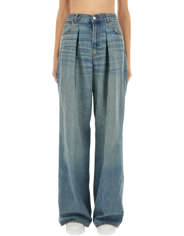 "candy Wide-leg Jeans Made In Italy"