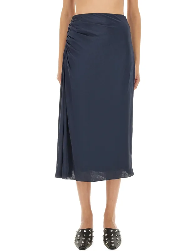Theory Draped Midi Skirt