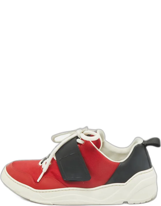 Canvas And Leather Low Top Sneakers