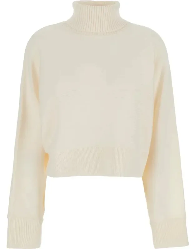 Turtleneck Cropped Sweater In Wool