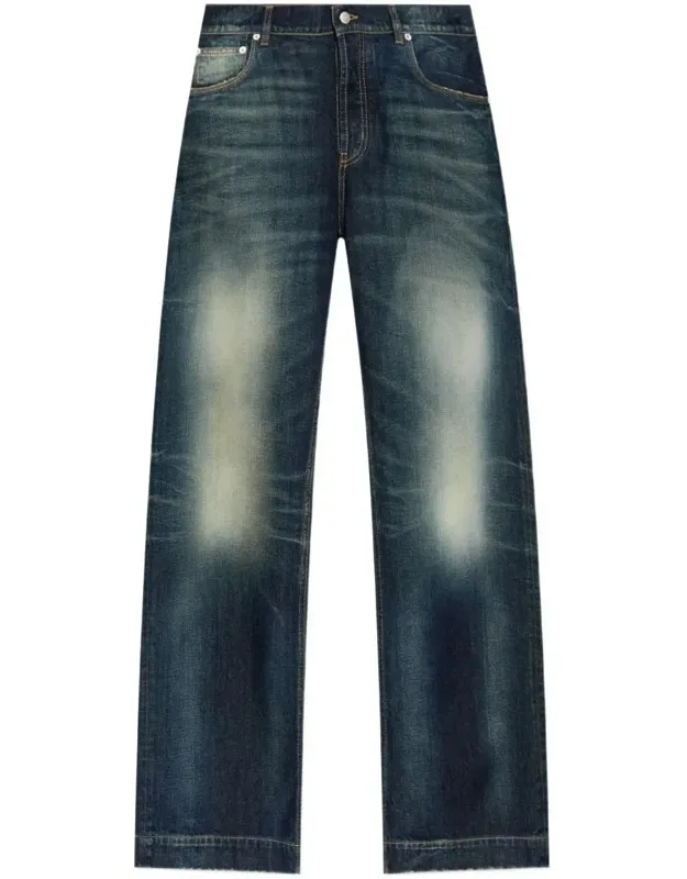Wide Leg Faded Jeans