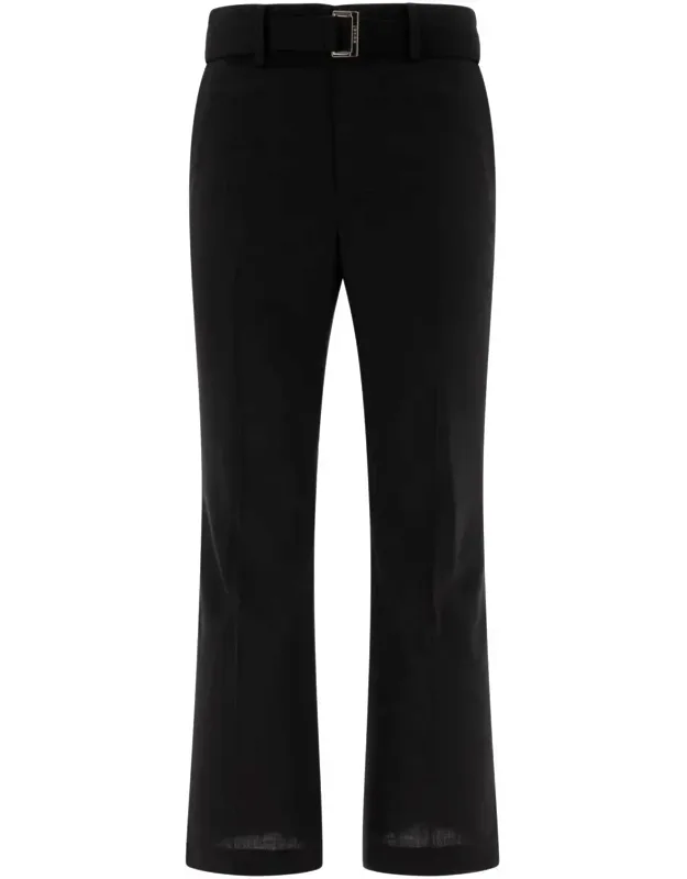 Belted Trousers With Zipper Closure