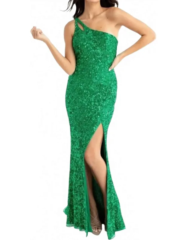 Asymmetrical Neckline Prom Dress