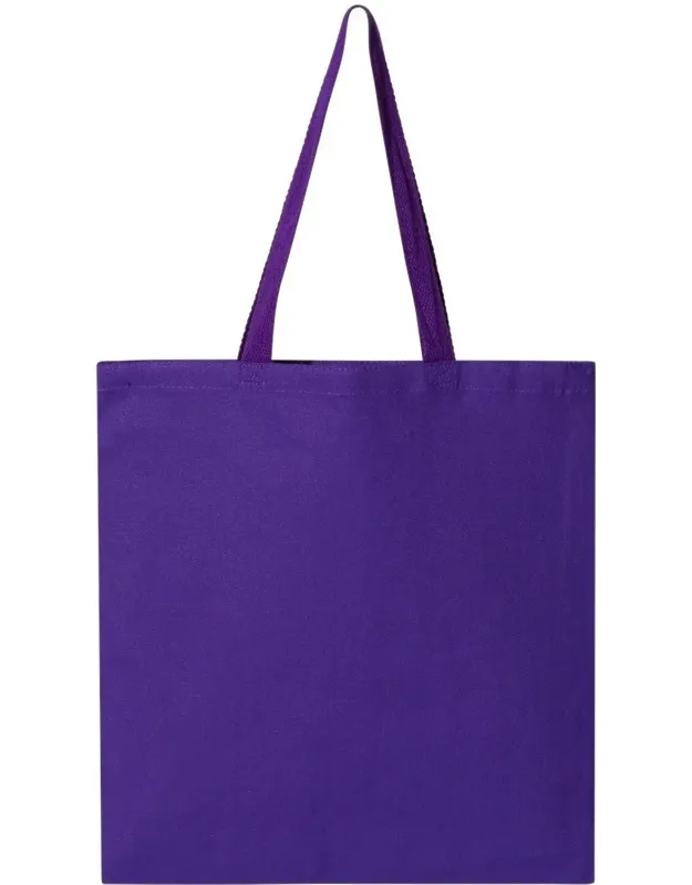 Q-tees Promotional Tote, 100% Heavy Cotton Canvas, 20" Webbed Handles