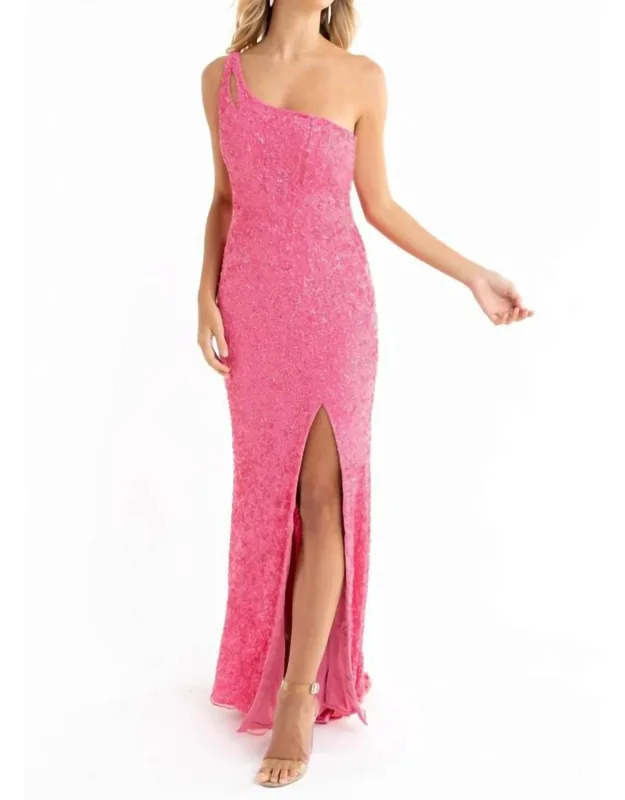 Asymmetrical Neckline Prom Dress