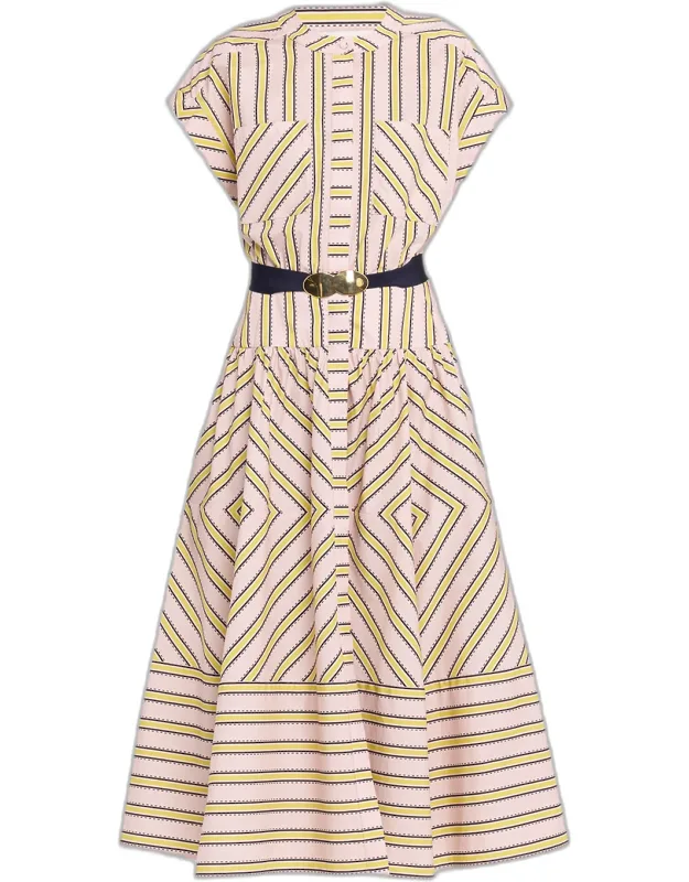 Macarena Striped Midi Shirtdress