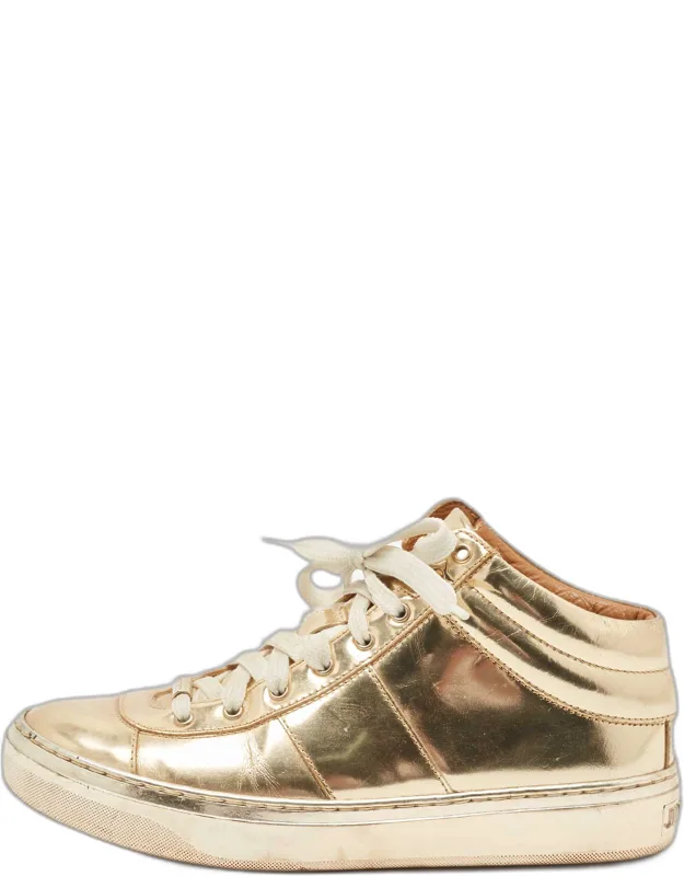 Gold Patent Leather Belgravia Sneakers