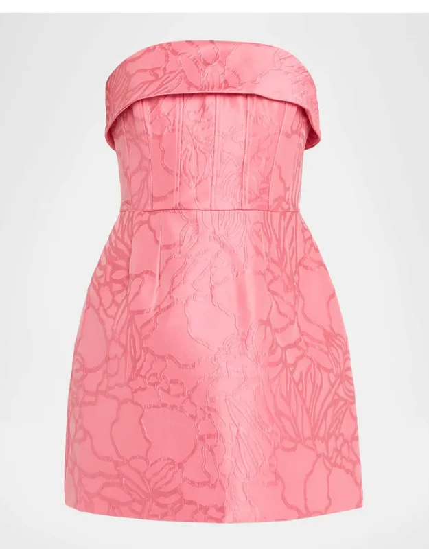 Strapless Jacquard Corset Mini Dress