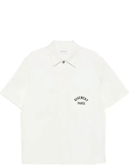 Short-sleeved Cotton T-shirt With Paris Embroidery