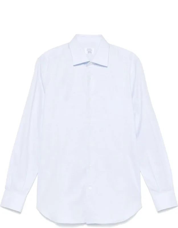 Mini-check Shirt With Buttoned Cuffs And Spread Collar