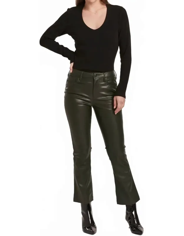 Jeanne Flare Leather Crop Pants