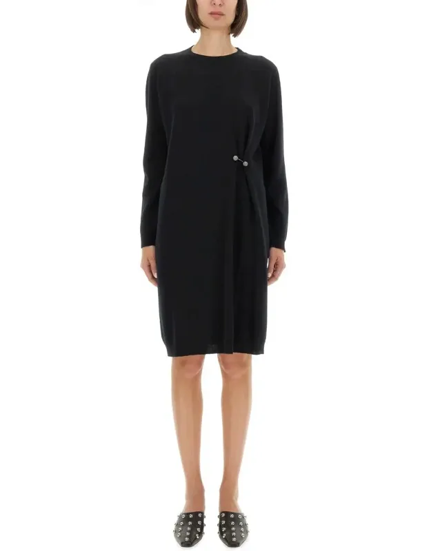 Knit Dress With Brooch
