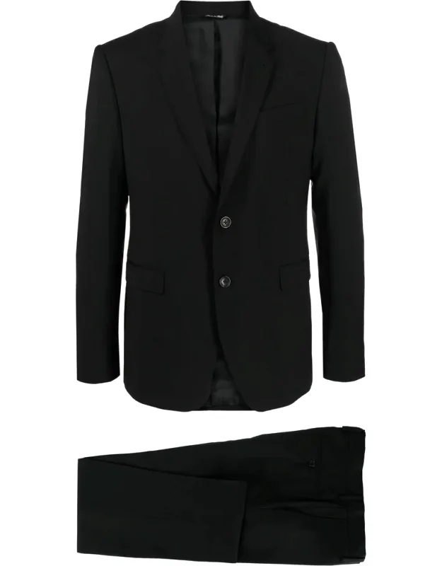 Notched-lapel Single-breasted Wool Suit