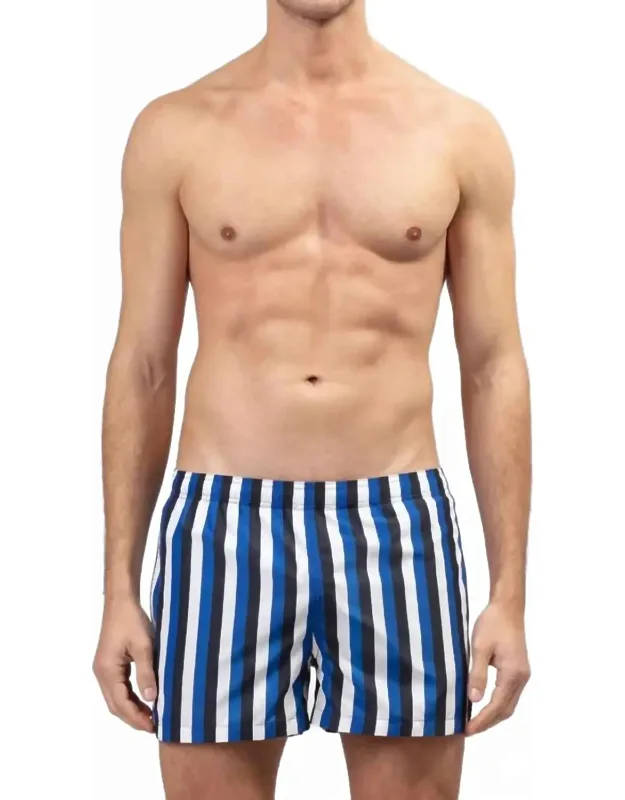 Tricolor Stripe Swim Shorts