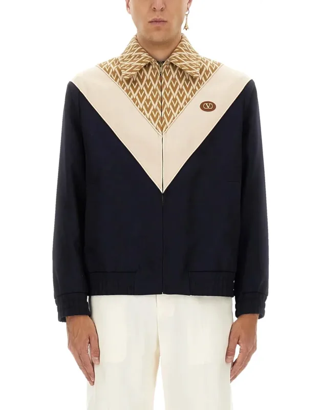 Wool Bomber Jacket With Print Toute La V