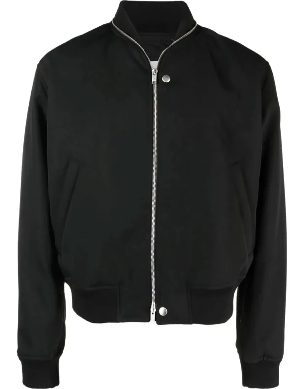 Zipped Wool Bomber Jacket
