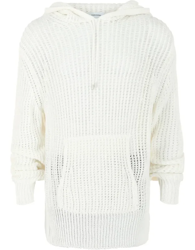 Crochet Drop-sleeve Hoodie