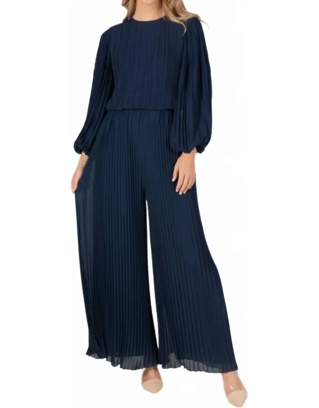 Pleated Chiffon Wide Leg Pants