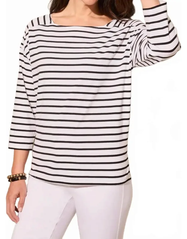 Stripe Boat Neck Top