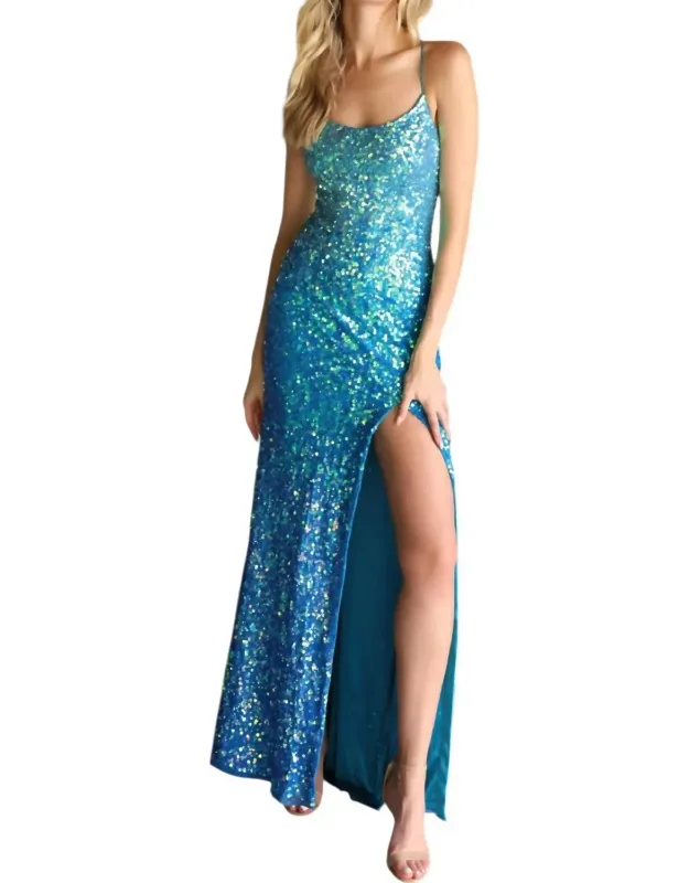 Omber Sequins Prom Dress