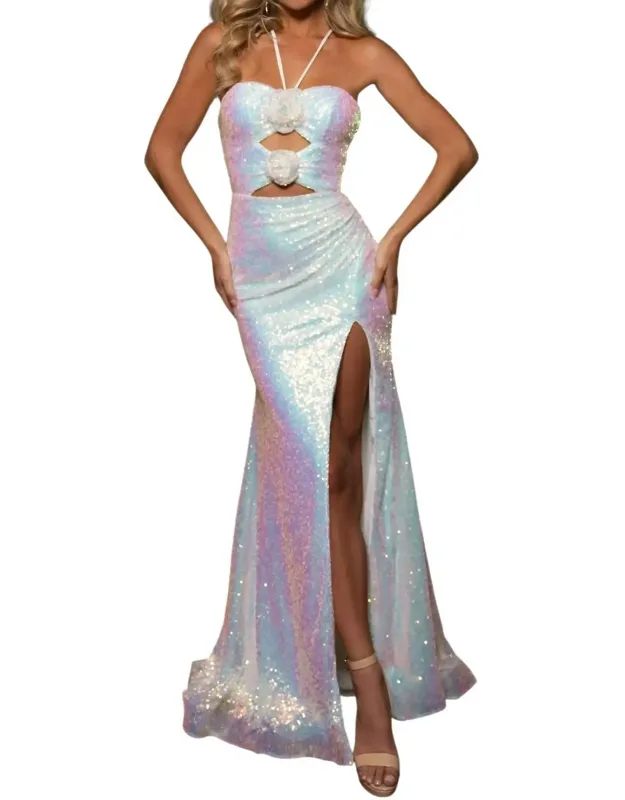 Playful 3d Flower Prom Dress
