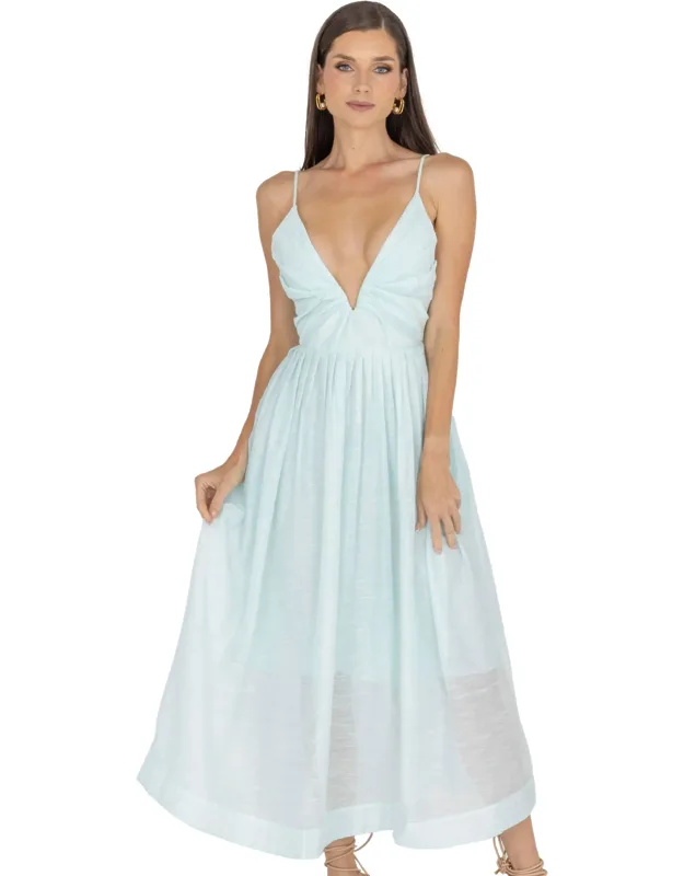 V Neck Midi Dress