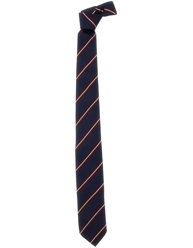 Tie With All-over Striped Motif In Silk