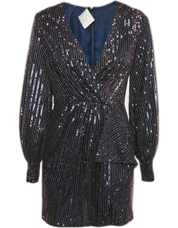 Sequin V-neck Mini Dress