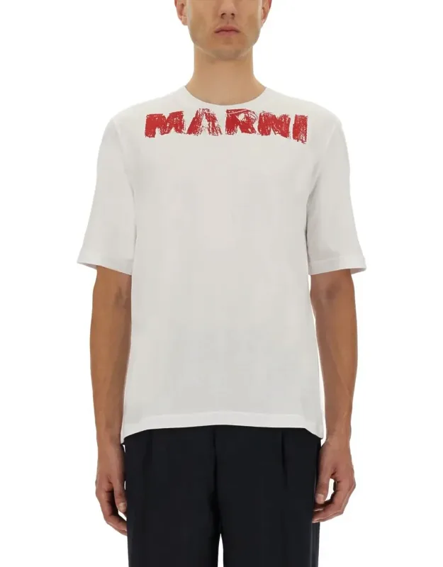 Cotton T-shirt With Maxi Print