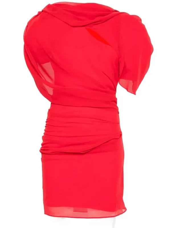 Jacquemus Dress With Draped Detailing And Open Back