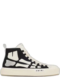 Skel Court Canvas And Leather High-top Sneakers