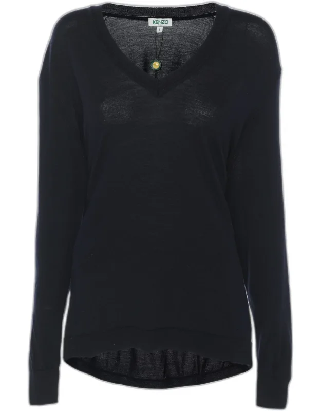 Wool Knit V Neck Pullover Sweater