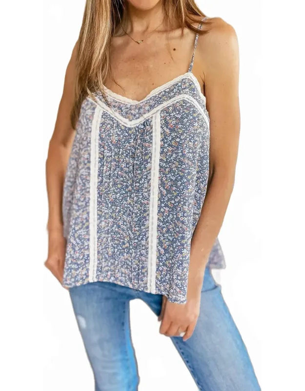 Phoenix Lace Trimmed Tank Top